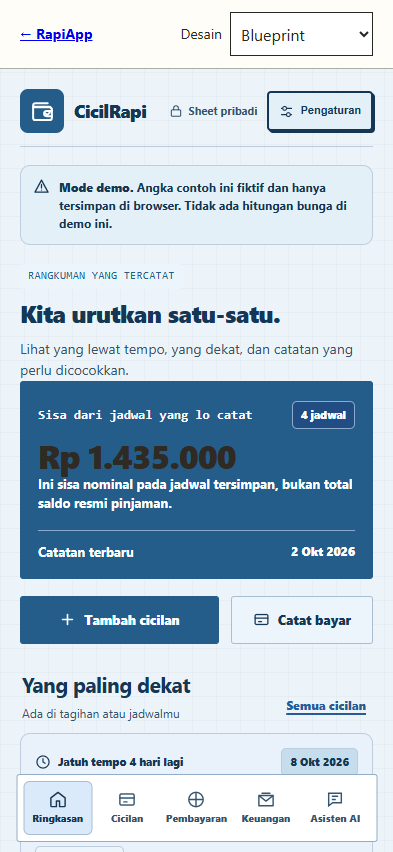 Contoh aplikasi dengan desain Blueprint